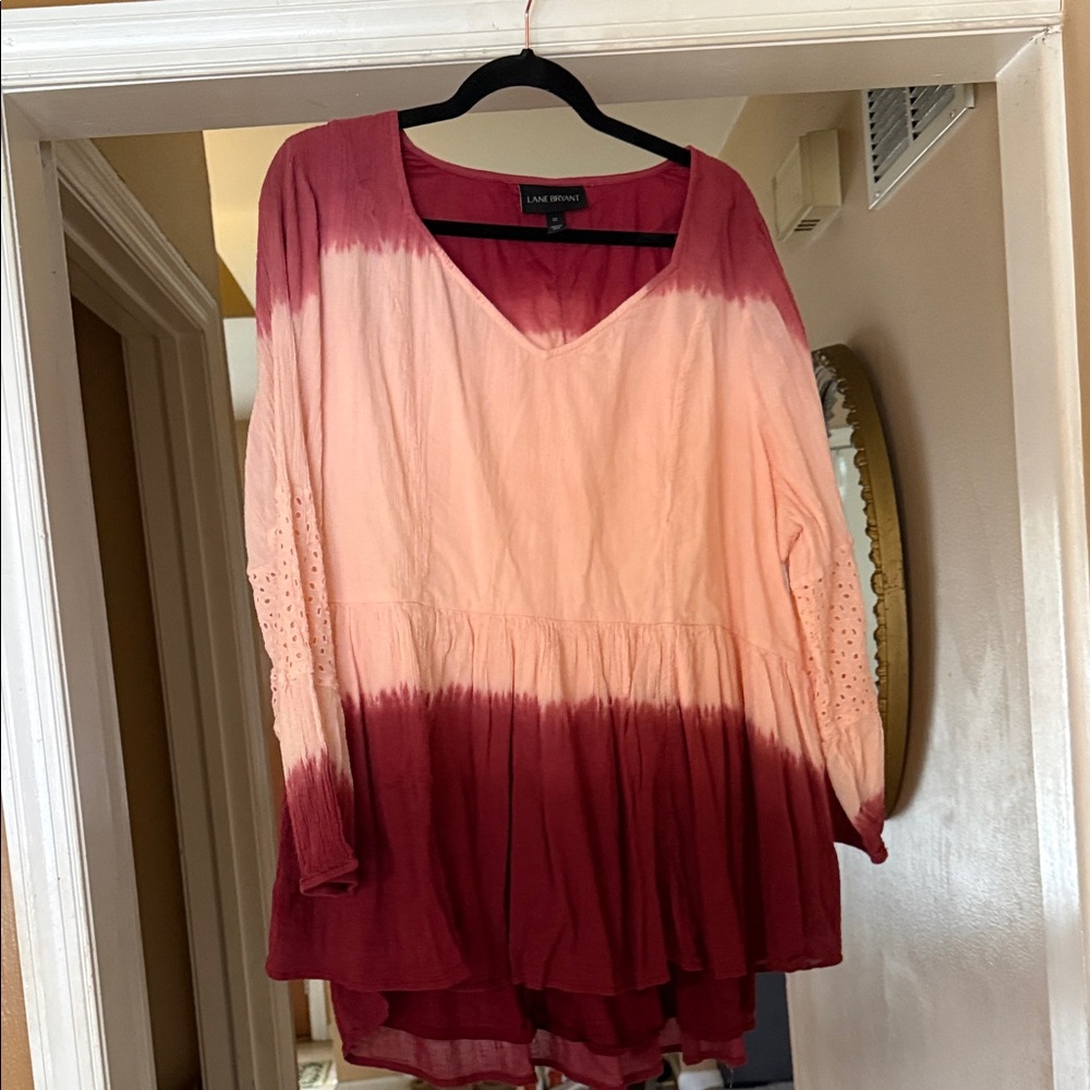 Lane Bryant Ombre Tunic in Pink and Burgundy